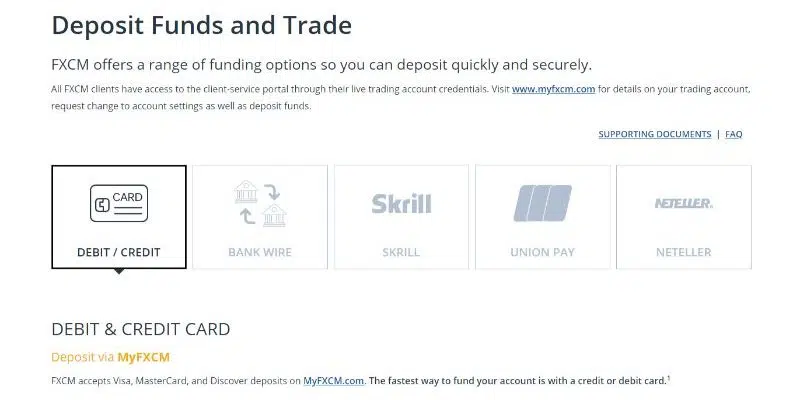 FXCM Deposit