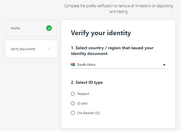 Exness Verification Documents