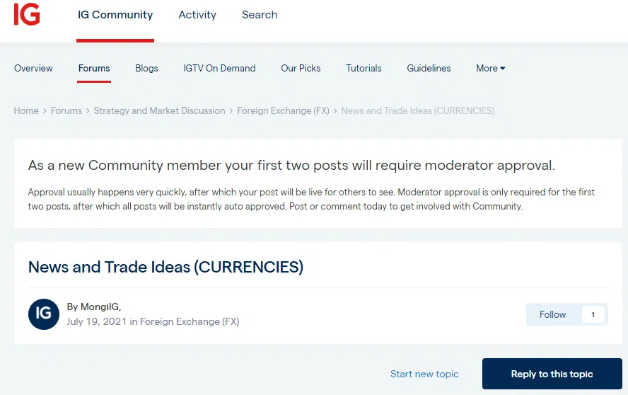 IG Markets Community